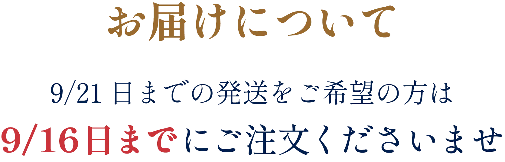 お届けについて